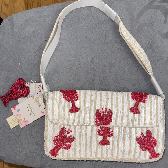 Handcrafted in India Handbags - Lobster New style Beaded Shoulder Bag -